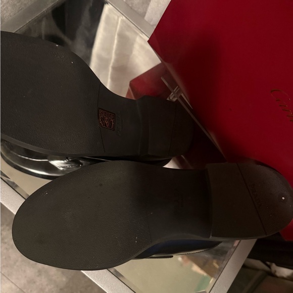 Prada Black Leather Logo Slip-On Mules - Picture 4 of 4